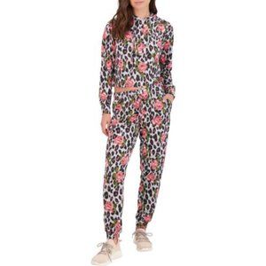 NWT Catherine Malandrino 2 Piece Printed Hoody +Pants Loungewear Set - Large